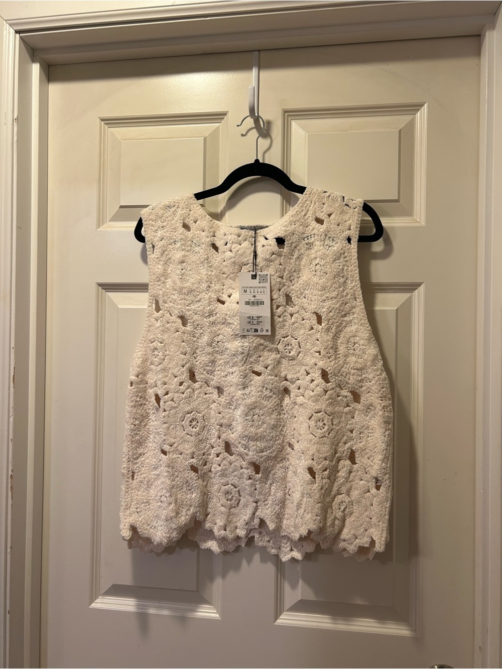 Zara Ivory Crochet Lace Tank Top